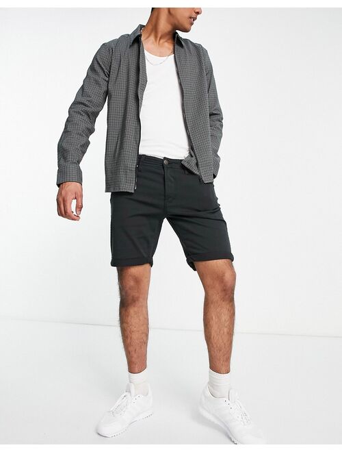 Jack & Jones Intelligence 5 pocket shorts in black