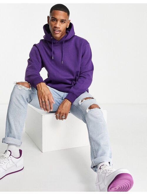 Jack & Jones Essentials oversize hoodie in purple