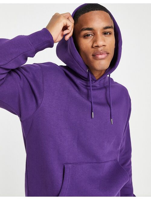 Jack & Jones Essentials oversize hoodie in purple