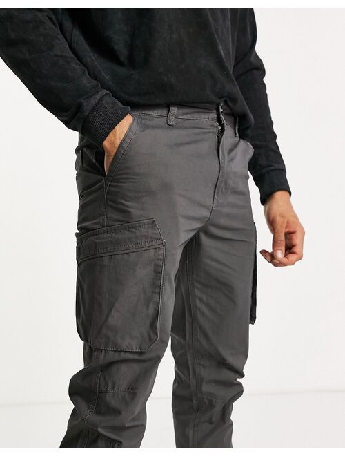 River Island tapered cargo pants in gray