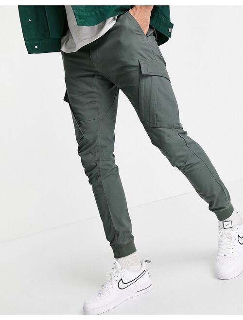 River Island tapered cargo pants in khaki