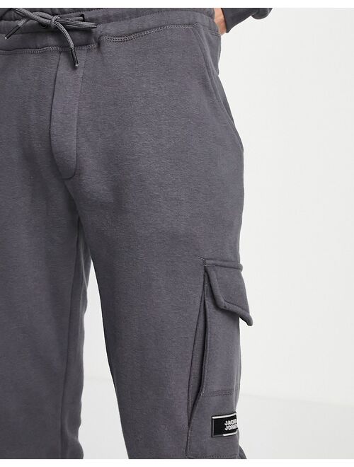 Jack & Jones Core cargo sweatpants in gray - part of a set