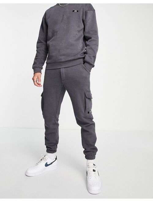 Jack & Jones Core cargo sweatpants in gray - part of a set