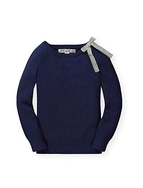 Hope & Henry Girls' Cable Knit Sweater With Button Detail