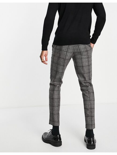 River Island skinny suit pants in gray check