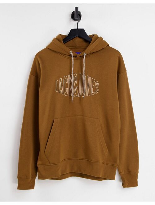 Jack & Jones Originals oversize hoodie with embroidered logo in tan