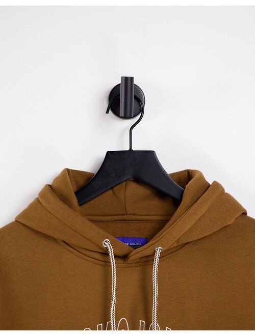 Jack & Jones Originals oversize hoodie with embroidered logo in tan