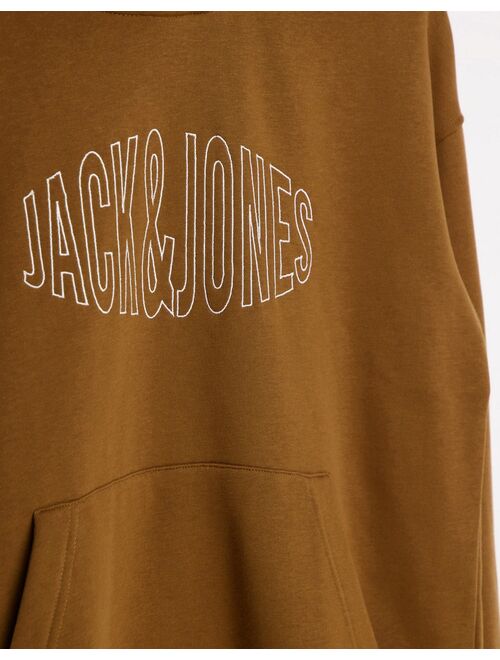 Jack & Jones Originals oversize hoodie with embroidered logo in tan