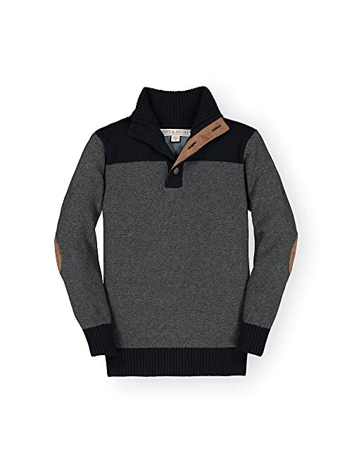 Hope & Henry Boys' Long Sleeve Mock Neck Sweater