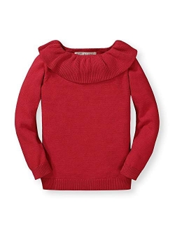 Girls' Long Sleeve Ruffle Collar Sweater