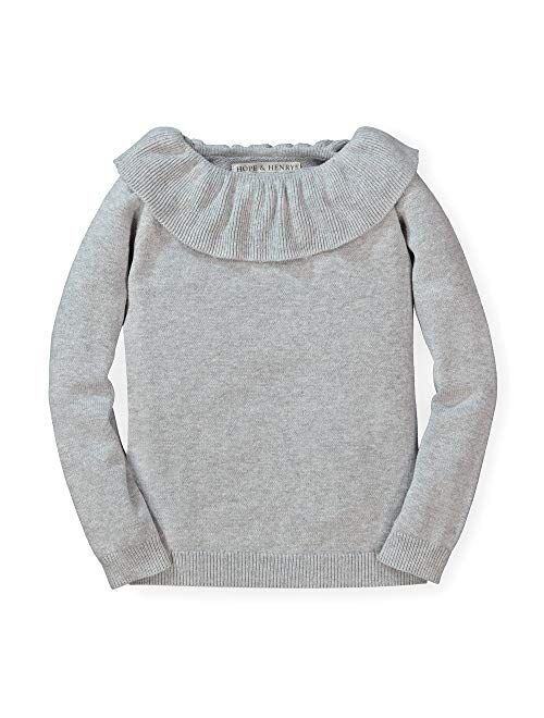 Hope & Henry Girls' Long Sleeve Ruffle Collar Sweater