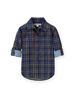 Boys' Convertible Double Weave Long Sleeve Button Down Shirt