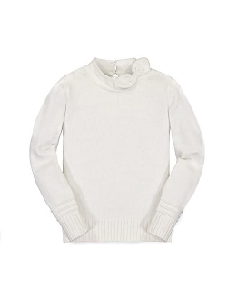 Girls' Long Sleeve Rib Knit Sweater Top