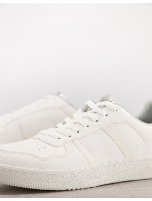 Jack & Jones faux leather sneakers in white