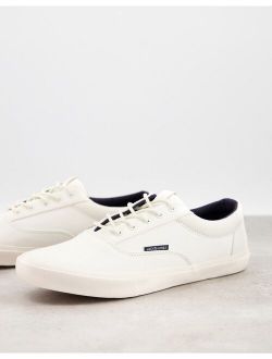 lace up sneakers in white