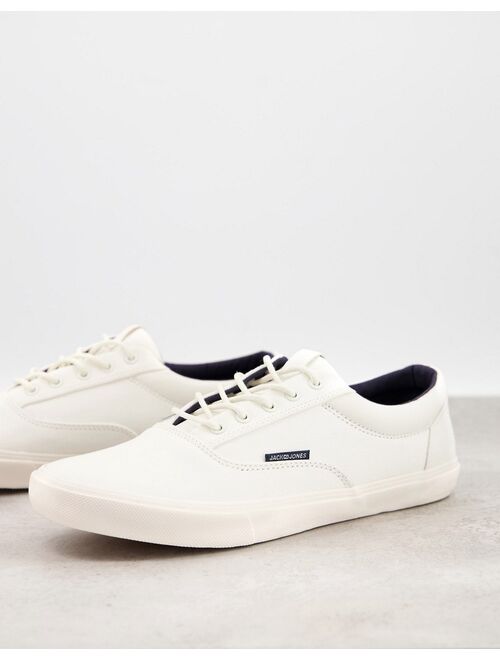 Jack & Jones lace up sneakers in white