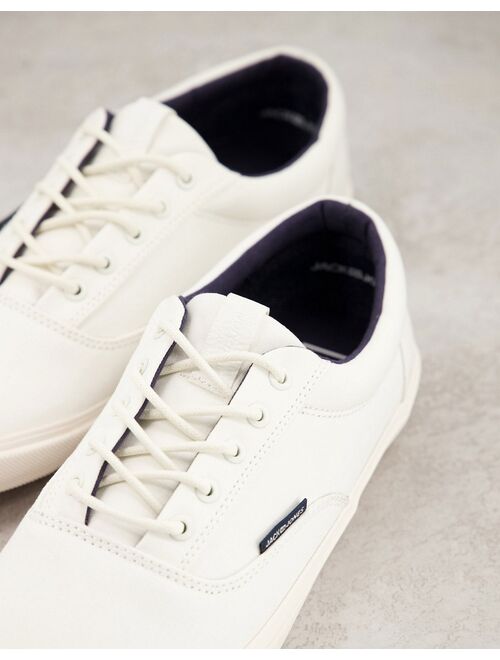 Jack & Jones lace up sneakers in white