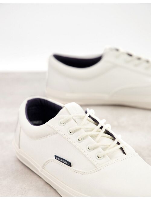 Jack & Jones lace up sneakers in white