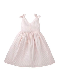 Girls' Dress with Bow Front