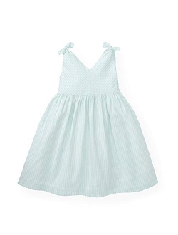 Girls' Dress with Bow Front