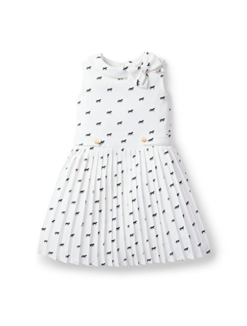 Hope & Henry Girls' Sleeveless Dress with Gathered Waist and Bow Detail