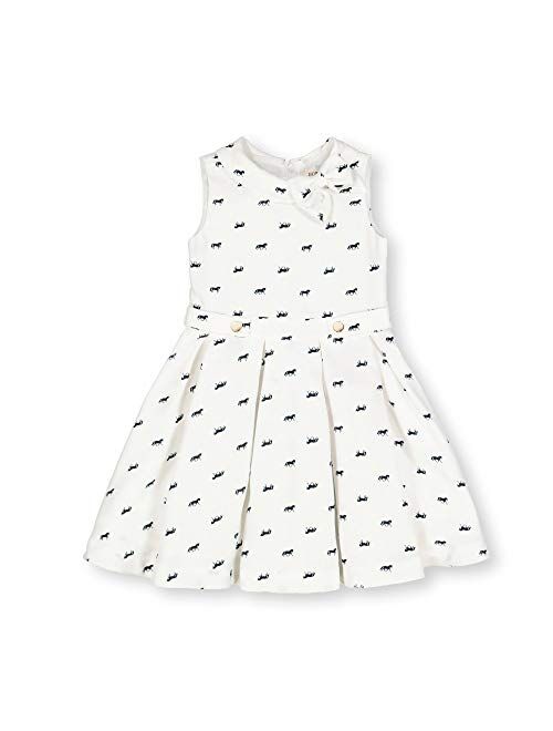 Hope & Henry Girls' Sleeveless Dress with Gathered Waist and Bow Detail