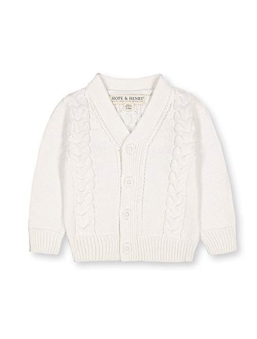 Hope & Henry Layette Cable Cardigan