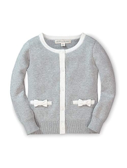 Girls' Long Sleeve Cardigan with Front Bow Detail