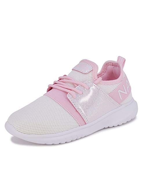 Nautica Kids Girls Metallic Fashion Sneaker Lace-Up Athletic Running Shoe I kappil I (Big Kid - Little Kid - Toddler)