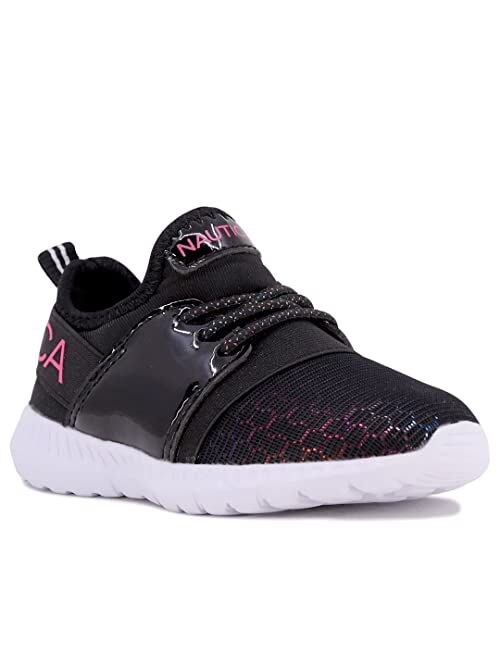 Nautica Kids Girls Metallic Fashion Sneaker Lace-Up Athletic Running Shoe I kappil I (Big Kid - Little Kid - Toddler)