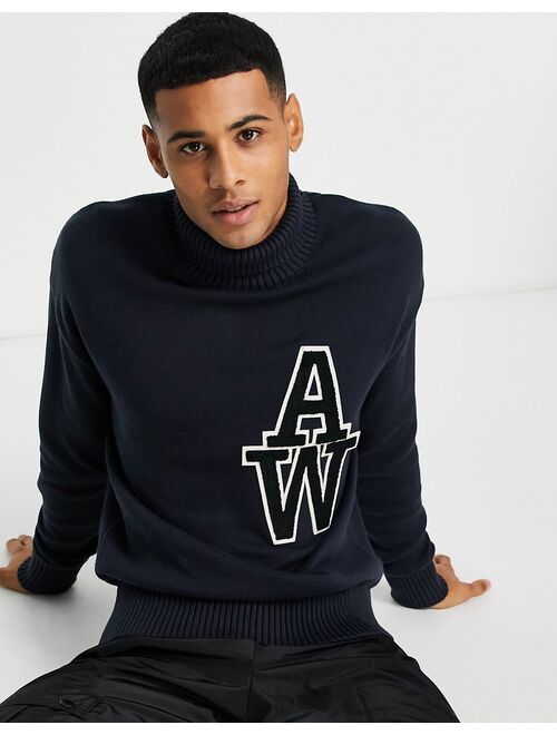 Jack & Jones Originals AW high neck sweater in navy