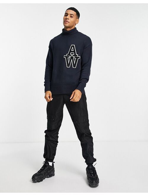 Jack & Jones Originals AW high neck sweater in navy