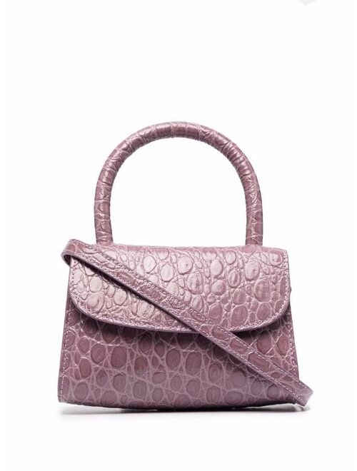 croc-effect top-handle tote