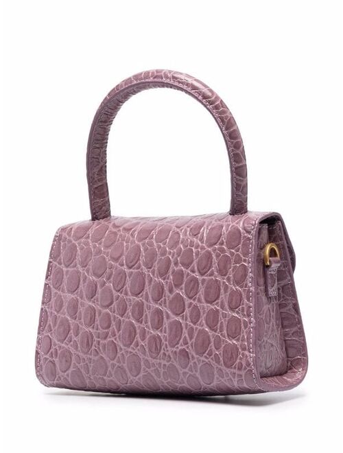 croc-effect top-handle tote