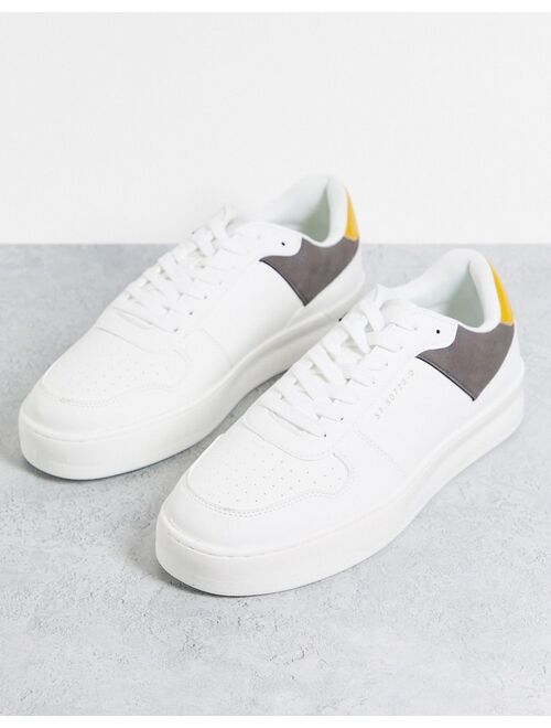 River Island color block sneakers in white