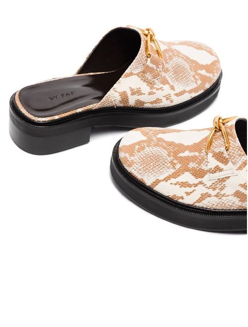 Walker 45mm snake-print clog mules