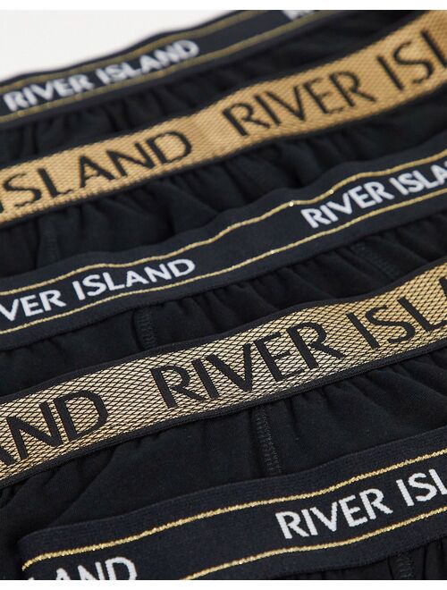 River Island 5-pack Long Leg boxer briefs in black