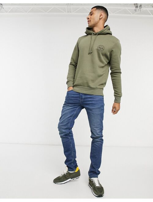 Jack & Jones Originals hoodie with stamp logo in green