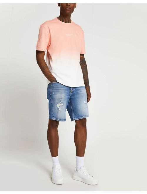 River Island tie dye t-shirt in pink