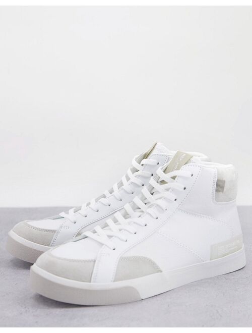 River Island high top sneaker in white