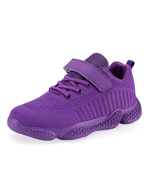 YAVY Kids Sneakers Boys Velcro Tennis Shoes Girls Fashion Athletic Running Sneaker Lightweight Walking Shoes