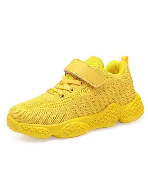 YAVY Kids Sneakers Boys Velcro Tennis Shoes Girls Fashion Athletic Running Sneaker Lightweight Walking Shoes