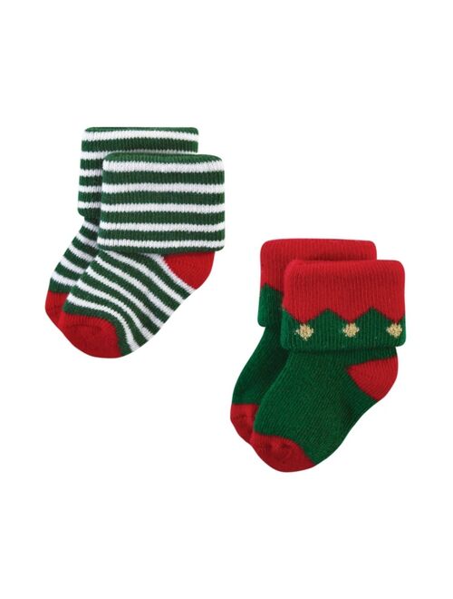 Hudson Baby Girls and Boys Cotton Rich Terry Socks, Set of 12