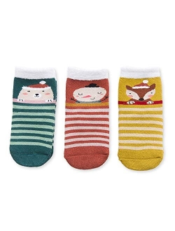 Boys Girls Christmas Socks Kids Warm Socks Winter Thermal Cotton Crew Socks 3 Pack