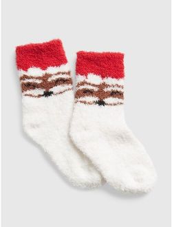 Toddler Cozy Santa Crew Socks