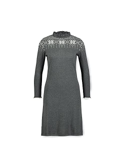 Womens' Cable Sweater Dress with Elbow Patches