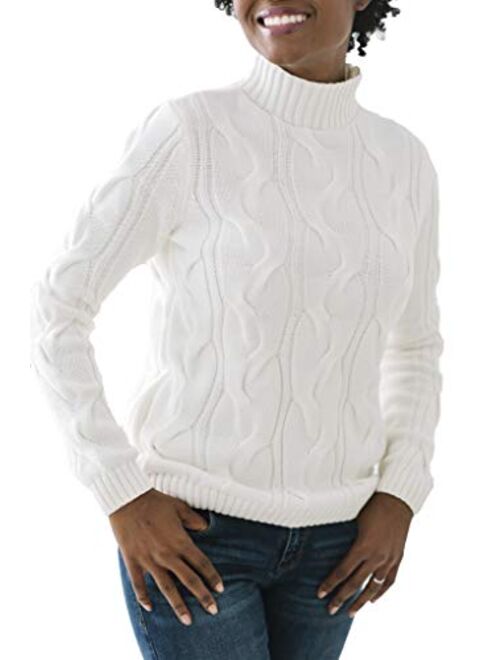 Hope & Henry Women's Chunky Cable Knit Sweater