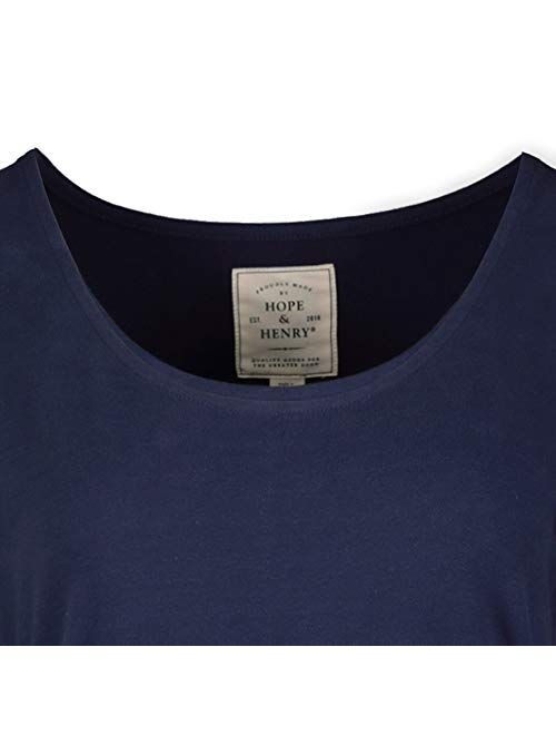 Hope & Henry Womens Tie Front Knit Dress Blue