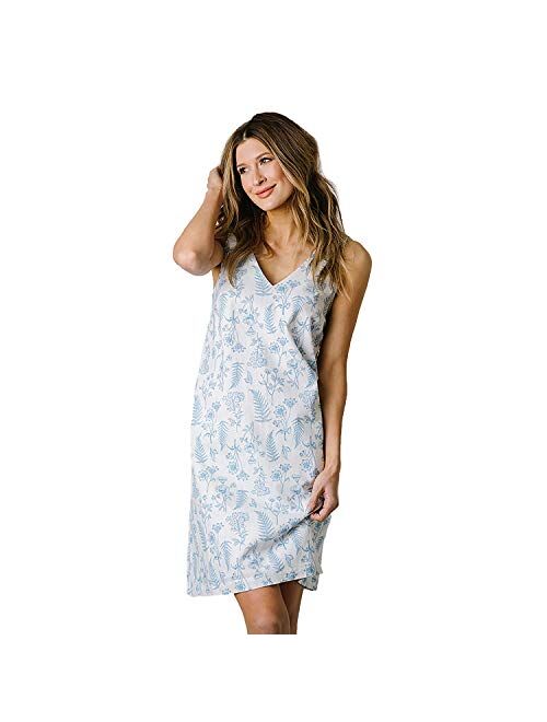 Hope & Henry Women's Woven Sleeveless Swing Dress with Bow Shoulder