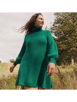 Wool and recycled-cashmere turtleneck sweater-dress